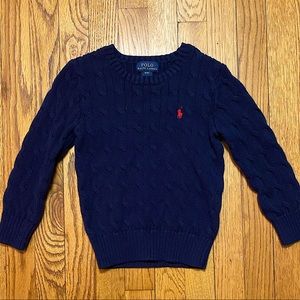 Polo Navy Cable Knit Sweater  (Toddler Boy: 4/4T)
